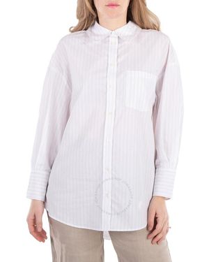 Anine Bing Stripe Mika Cotton Shirt - White