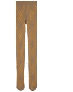 Burberry Wool-Blend Tights With Check Pattern - Natural