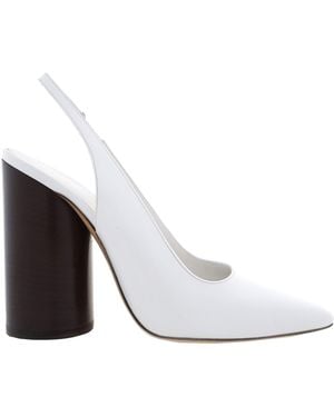 Ferragamo Pamela Leather Slingback Court Shoes - White