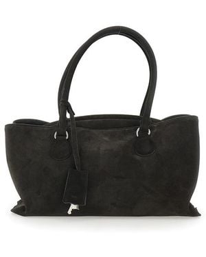 OSOI Shell Brot Shopper With Two Handles And Key Pendant - Black