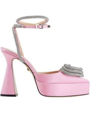 Mach & Mach Crystal Triple Heart Platform Pumps, Brand Size 36 Us - Pink