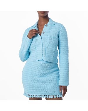 Burberry Crochet Technical Cotton Jacket - Blue