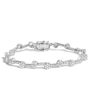 Haus of Brilliance 925 Sterling 2.0 Cttw Diamond Custer Link Bracelet - Metallic