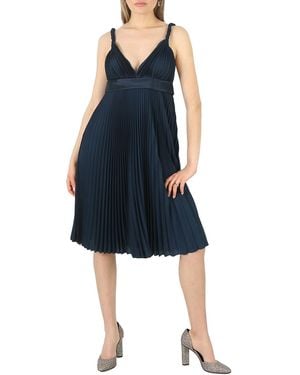 Burberry Ladies Ink Empire-Line Pleated Dress, Size 8 (Us - Blue