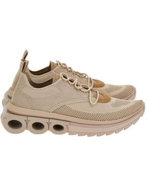 Ferragamo Nima Technical Knit Running Sneakers - Brown