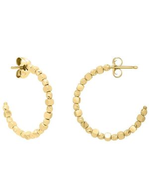 Tresorra 14K Pebble C Hoop Earrings - Metallic