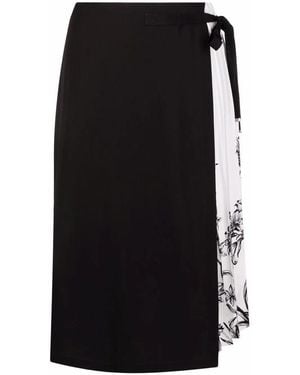 Ferragamo Pleated Silk Skirt - Black