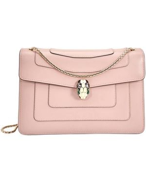 BVLGARI Serpenti Forever Shoulder Bag- Crystal Rose - Pink