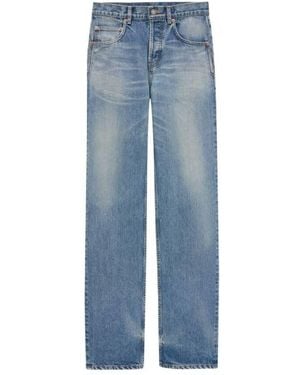 Saint Laurent Benjamin Denim Baggy Jeans, Waist - Blue