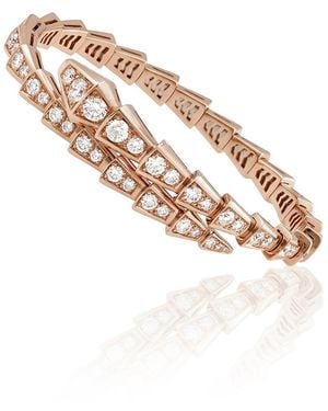 BVLGARI 18Kt Rose Serpenti Viper Diamond Bracelet - Metallic