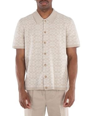 COACH Signature Button-Down Polo Shirt - Natural