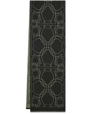 Ferragamo Cashmere Blend Two-Tone Gancini Scarf - Gray