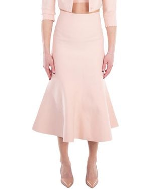 Victoria Beckham Peach Fitted Flared Skirt - Pink