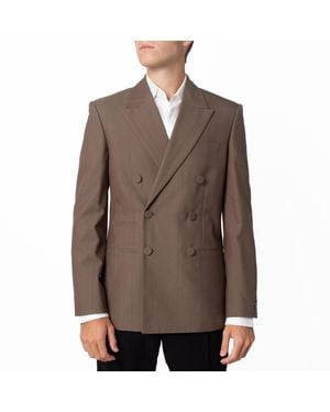 Burberry Lee Double-Breasted Wool Blazer, Brand Size 44R (Us - Brown