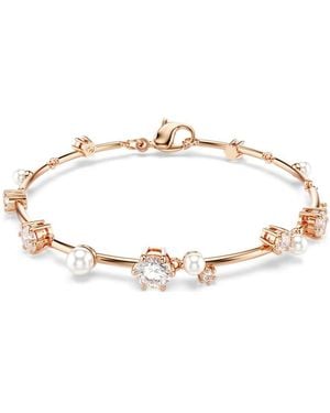 Swarovski Constella Crystal Pearl Tennis Bracelet, Size Medium - Metallic