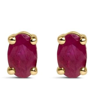 Haus of Brilliance 14K 5X3 Mm Oval Ruby Solitaire Stud Earrings - Purple