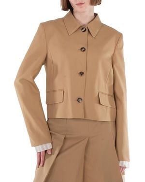 Marni Single-Breasted Wool Blazer Jacket - Brown
