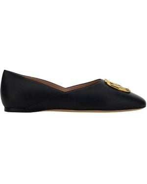 Bally Gerry Leather Ballet Flats, Brand Size 40 Us - Black