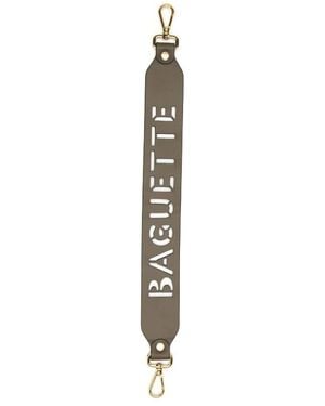 Fendi Strap You-Dark Coffee Leather Mini Shoulder Strap - Metallic