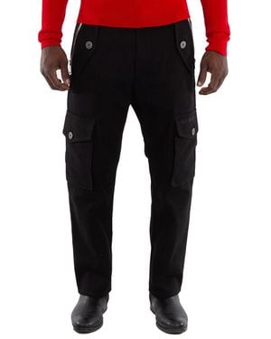 Balmain Straight-Cut Cargo Cotton Pants - Black