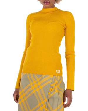 Burberry Ekd Wool Blend Top - Yellow