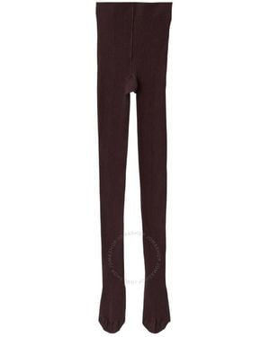 Burberry Ribbed Fine Wool Blend Tights - Purple