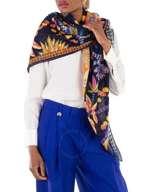 Inoui Edition Square Cerise Cotton Scarf - Blue