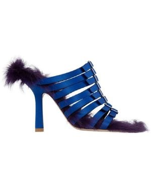 Burberry Canvas & Leather Sandal - Blue
