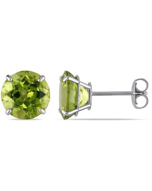 Amour 4 Ct Tgw Peridot Stud Earrings - Green