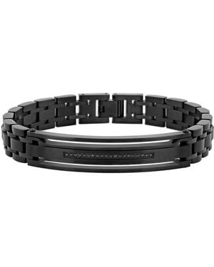 Robert Alton 10 Ctw Stainless Steel Diamond Id Bracelet - Black