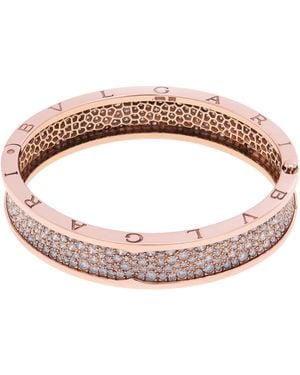 BVLGARI B.Zero1 18K Rose Diamond Pave Bangle - Brown