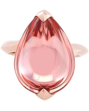 Baccarat 's Fleurs De Psydlic Vermeil Pink Mirror Crystal Ring 2806958