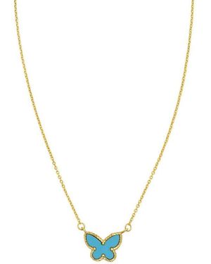 Tresorra 14K Primavera Butterfly Necklace - Metallic