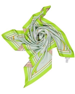 Tory Burch Oversized Twisty Floral Silk Square Scarf - Green