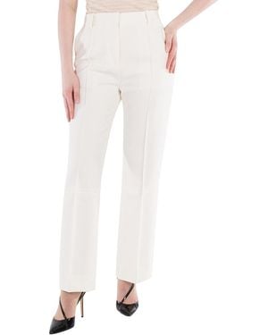 Victoria Beckham Cotton-Blend Tailored Trousers, Brand Size 6 Us - Natural