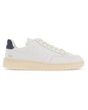 Veja V-12 Leather Low-Top Trainers - White