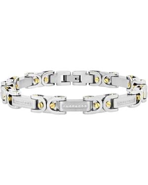 Robert Alton 1/4Ctw Diamond Stainless Steel & Finish Link Bracelet - Metallic