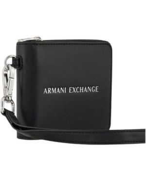 ARMANI EXCHANGE Medium Zip Around Wallet On A Chain, One Size - Black