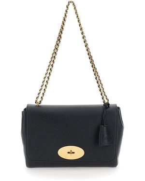 Mulberry Shoulder Bag Medium Lily With Leather Plate For Crossbody - Blue