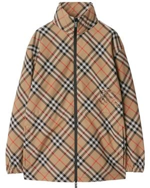 Burberry Embroidered Checked Jacket - Brown