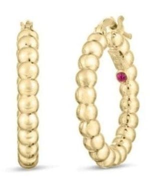 Roberto Coin 18K Oro Classic Hoop Earrings - Metallic