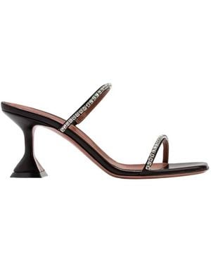 AMINA MUADDI Gilda Crystal Embellished Sandals - Brown