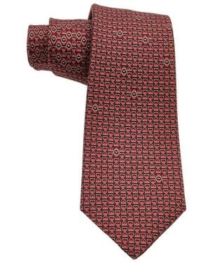 BVLGARI Pictoria Time Wrap Silk Tie - Red