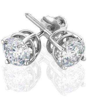 DiamondMuse Diamond Muse 1.25 Cttw 14Kt Prong Set Diamond Stud Earrings For - Metallic
