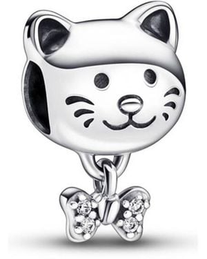 PANDORA Pet Cat & Bow Charm - White