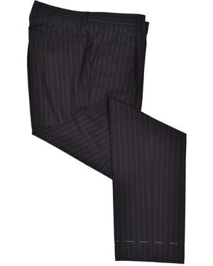 Brunello Cucinelli Virgin Wool Pinstripe Trousers, Brand Size 52 (Us - Black
