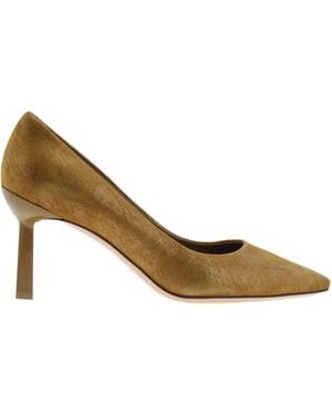Ferragamo Ferragamo Justina 70 Pointed-Toe Pumps, Size 7 C - Metallic
