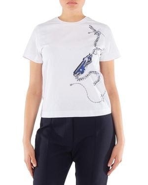 Burberry Knight-Printed Crewneck Cotton T-Shirt - Blue