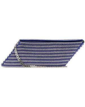 Kara Two-Tone Rhinestones Clutch Cobaltstripe - Blue