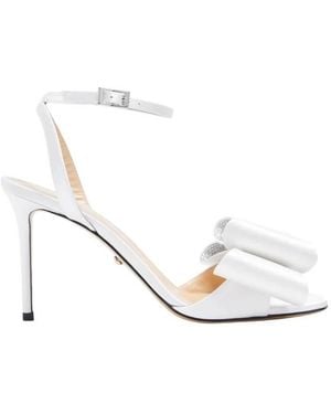 Mach & Mach Le Cadeau Satin Sandals, Brand Size 35 Us - White